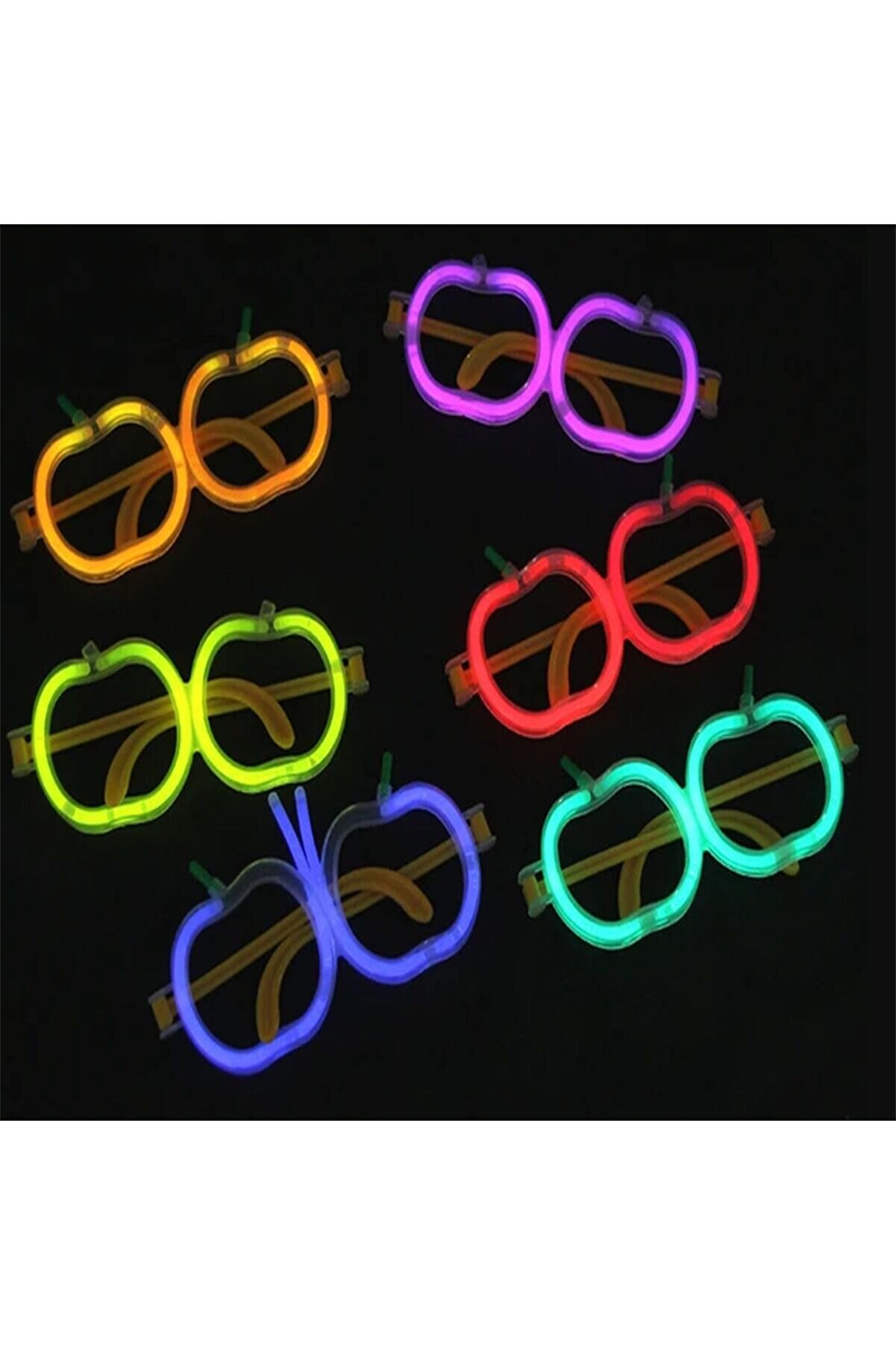evimdeyokyok Glow Stick Elma Gözlük - Glow Partisi Gözlüğü - Glow Stick Gözlük 12 Adet Tdrtr