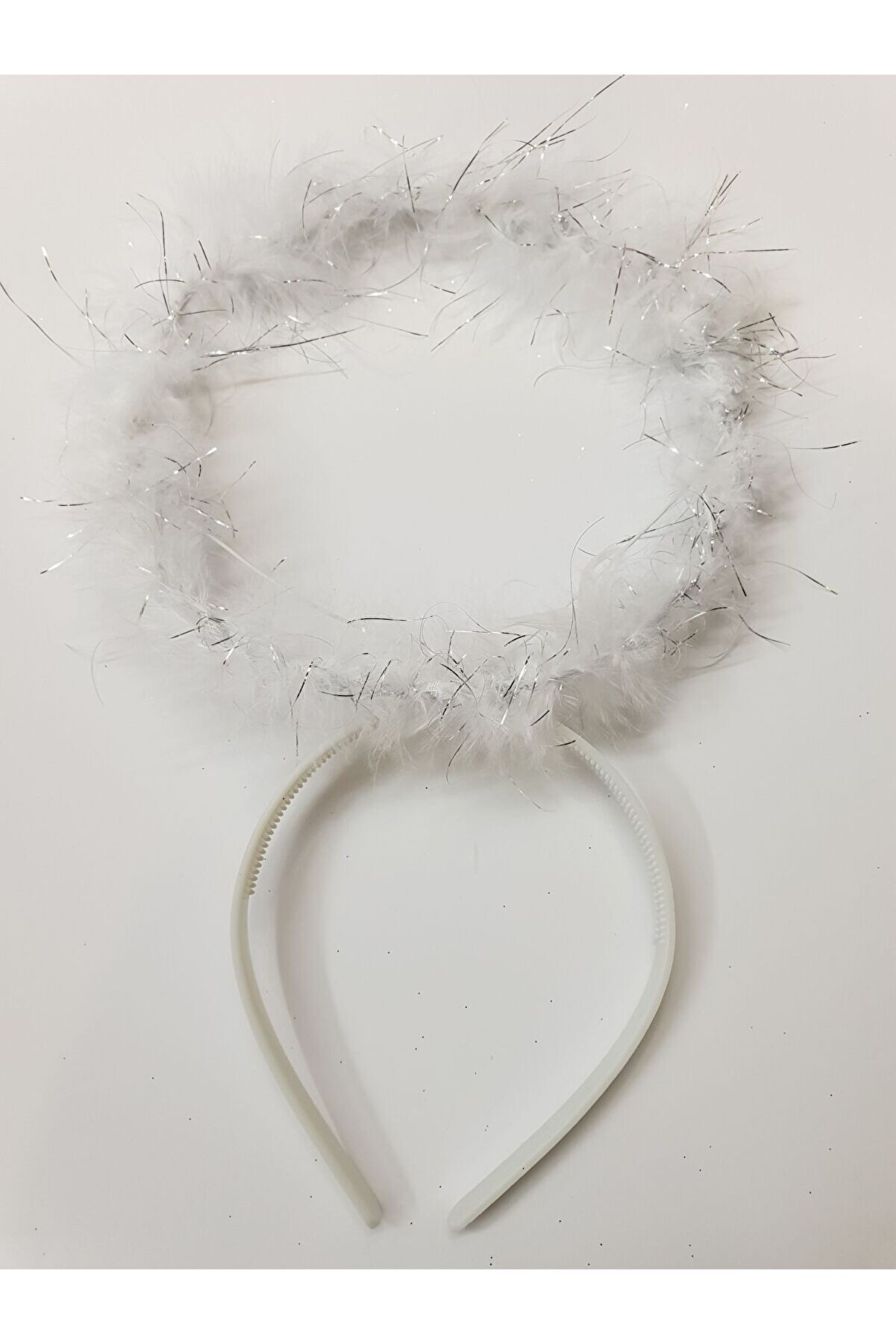 Beyaz Otri̇şli̇ Dantel Tüllü Peri̇ Kanadı Ve Peri̇ Tacı Seti̇ 45X40 Cm Tdrtr