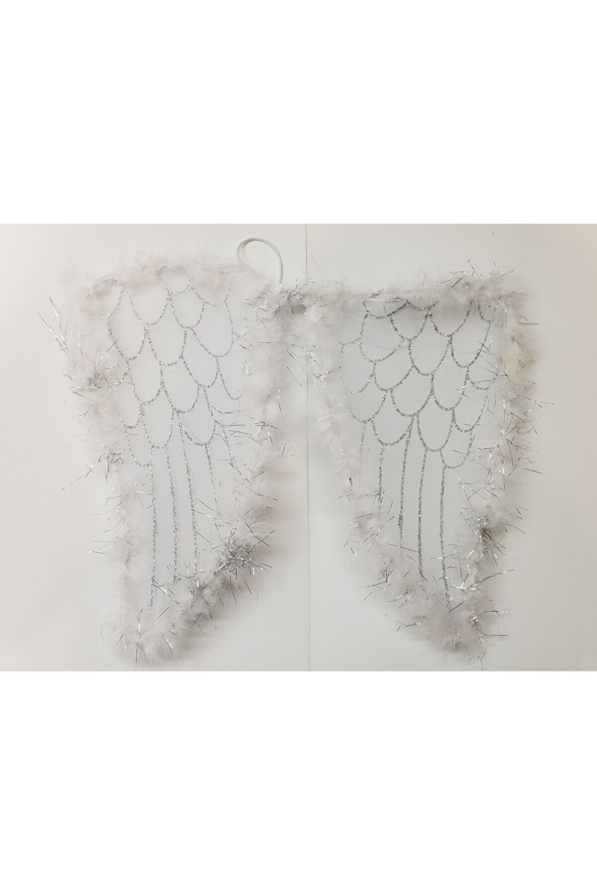 Beyaz Otri̇şli̇ Dantel Tüllü Peri̇ Kanadı Ve Peri̇ Tacı Seti̇ 45X40 Cm Tdrtr