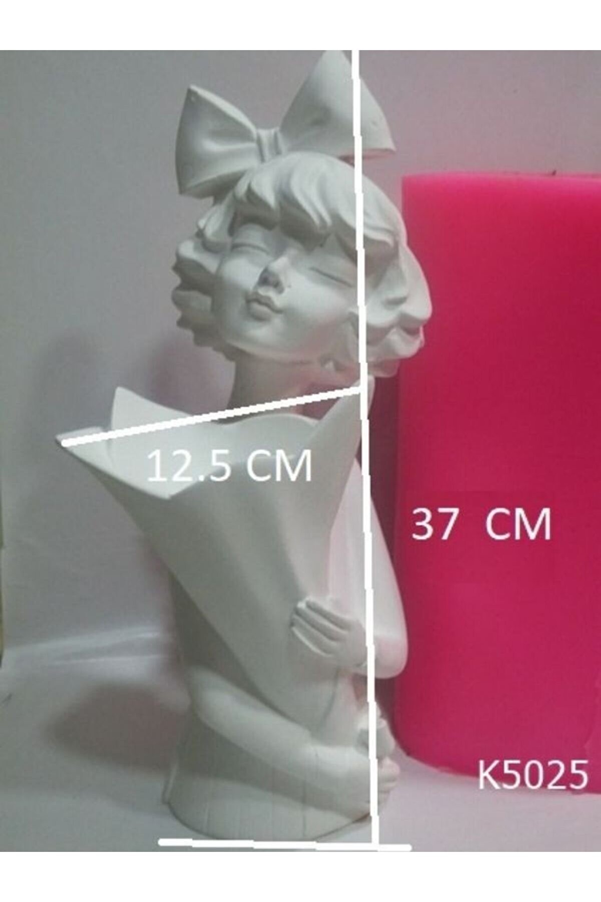 Kalıpcınızburada Fi̇yonklu Kız  Vazo  Si̇li̇kon Kalıp - K5025