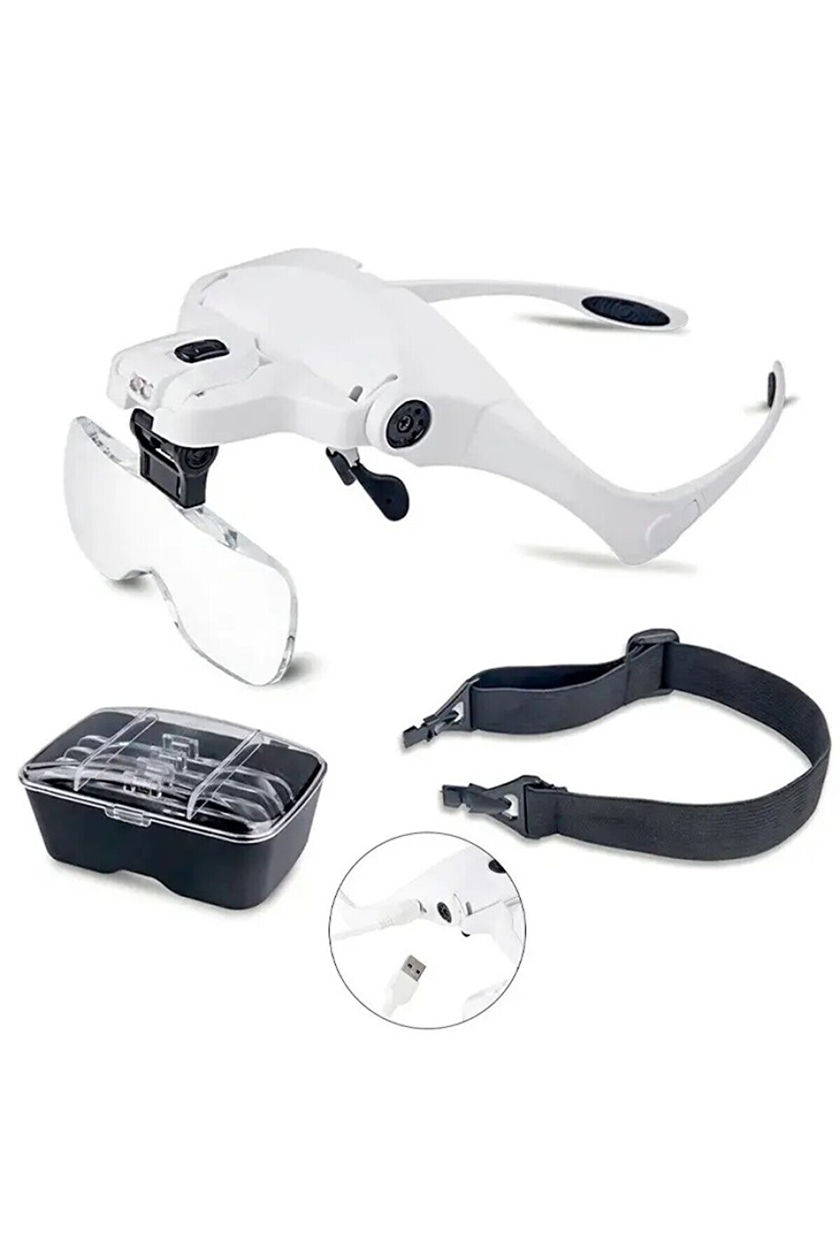 evimdeyokyok Şarjlı Gözlük Büyüteç Çalışma Büyüteci 5 Lensli 9892b2c Tdrtr