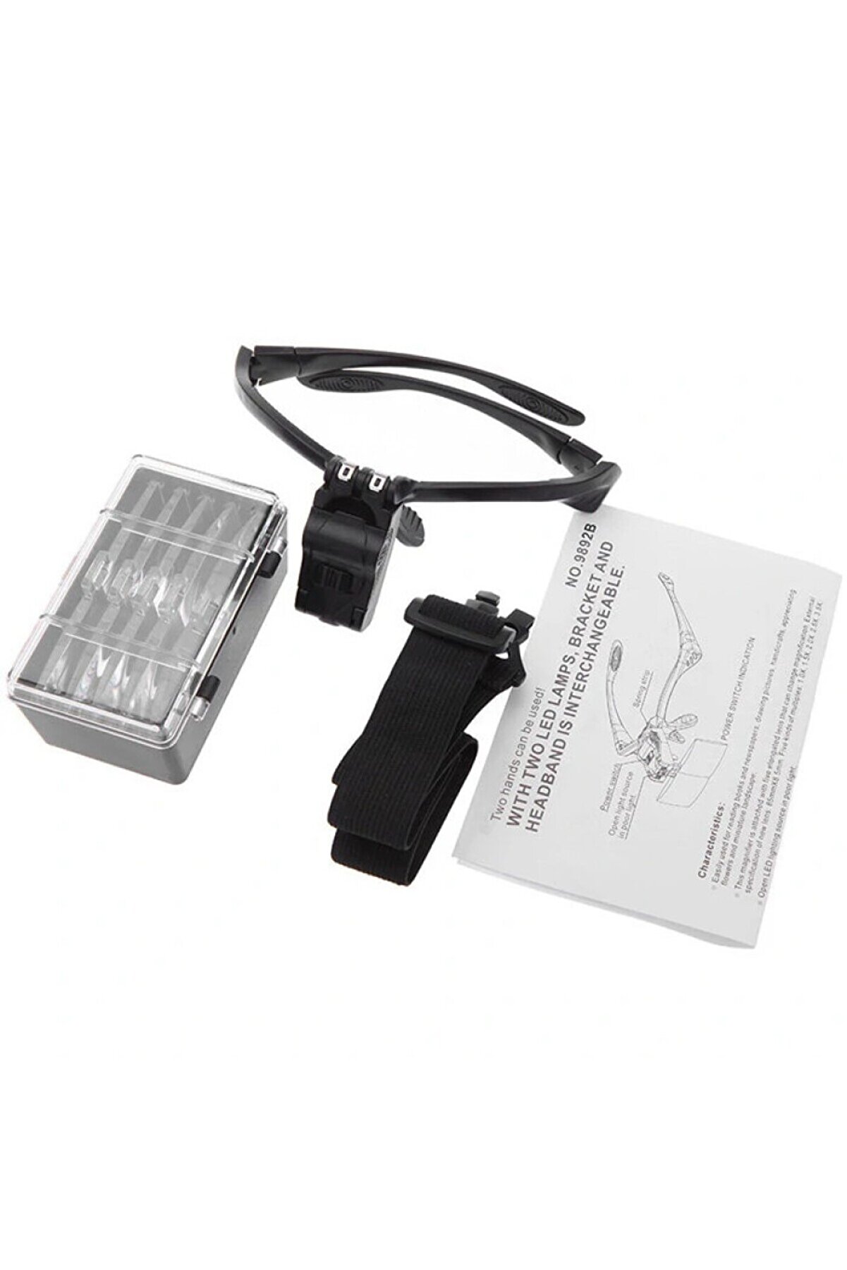 Işıklı Gözlük Büyüteç - 5 Farklı Lens 9892B Tdrtr