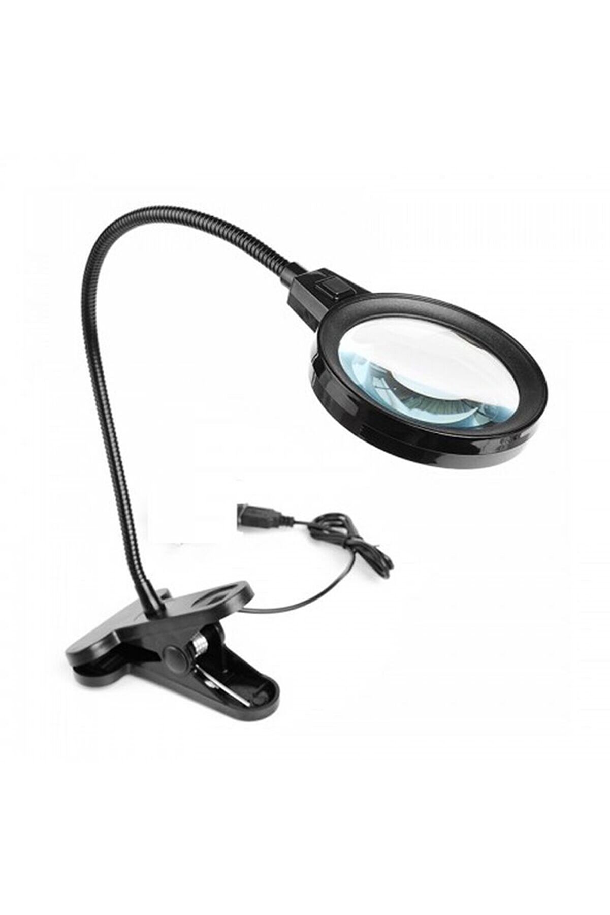 evimdeyokyok 12 Led Clipslı Işıklı Büyüteç Işıklı Masa Lambası Çalışma Lambası Tdrtr