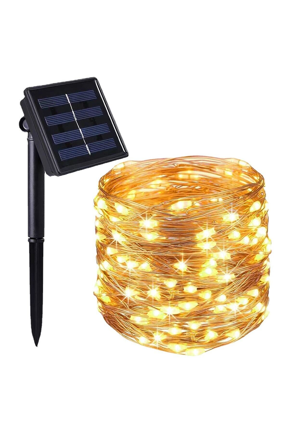 evimdeyokyok Solar Güneş Enerjili Peri Led 20 Metre Günışığı 8 Mod 200 Led Tdrtr