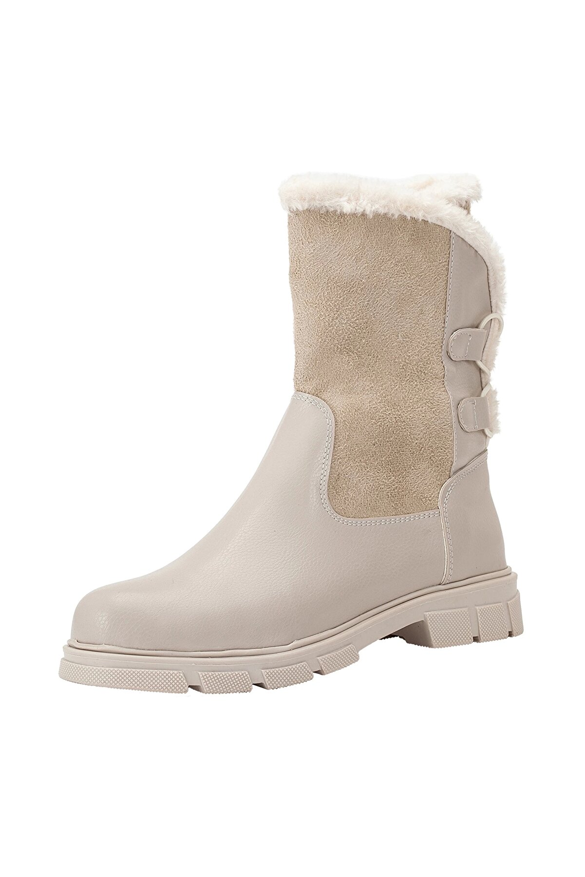 Gult Kadın Kürklü Bot Bej