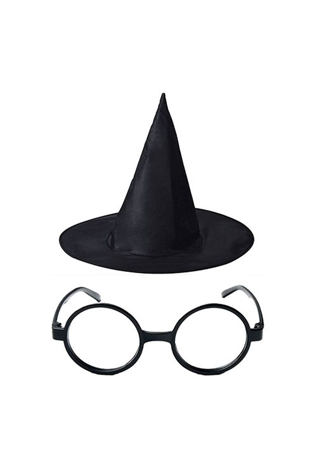 evimdeyokyok Harry Potter Büyücü Şapkası Ve Harry Potter Büyücü Gözlüğü Siyah Renk Tdrtr