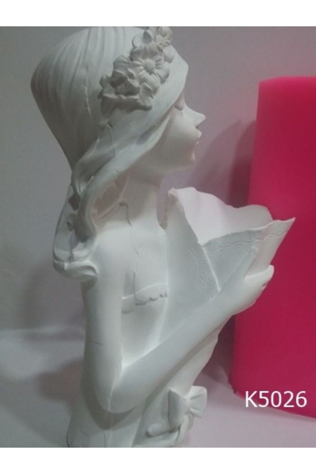 Kalıpcınızburada Çi̇çekli̇ Kız Vazo Si̇li̇kon Kalıp - K5026