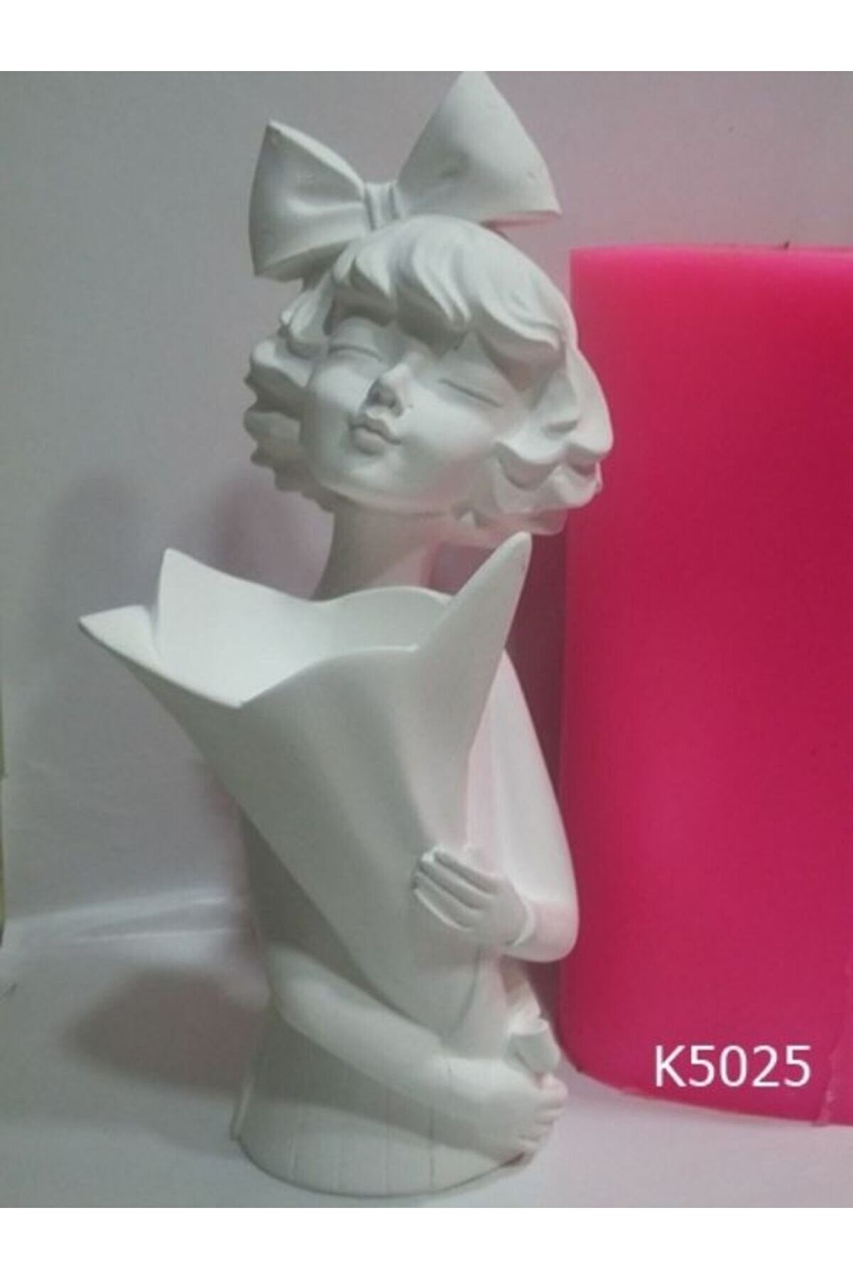 Kalıpcınızburada Fi̇yonklu Kız  Vazo  Si̇li̇kon Kalıp - K5025