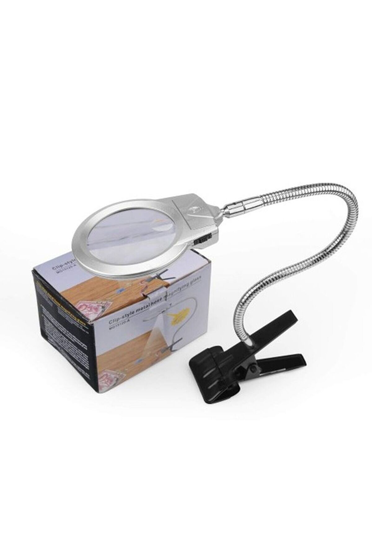 2.5X90 Mm 5X24 Mm Büyüteç Mandallı Metal Hortumlu Masa Üstü Büyüteç Tdrtr