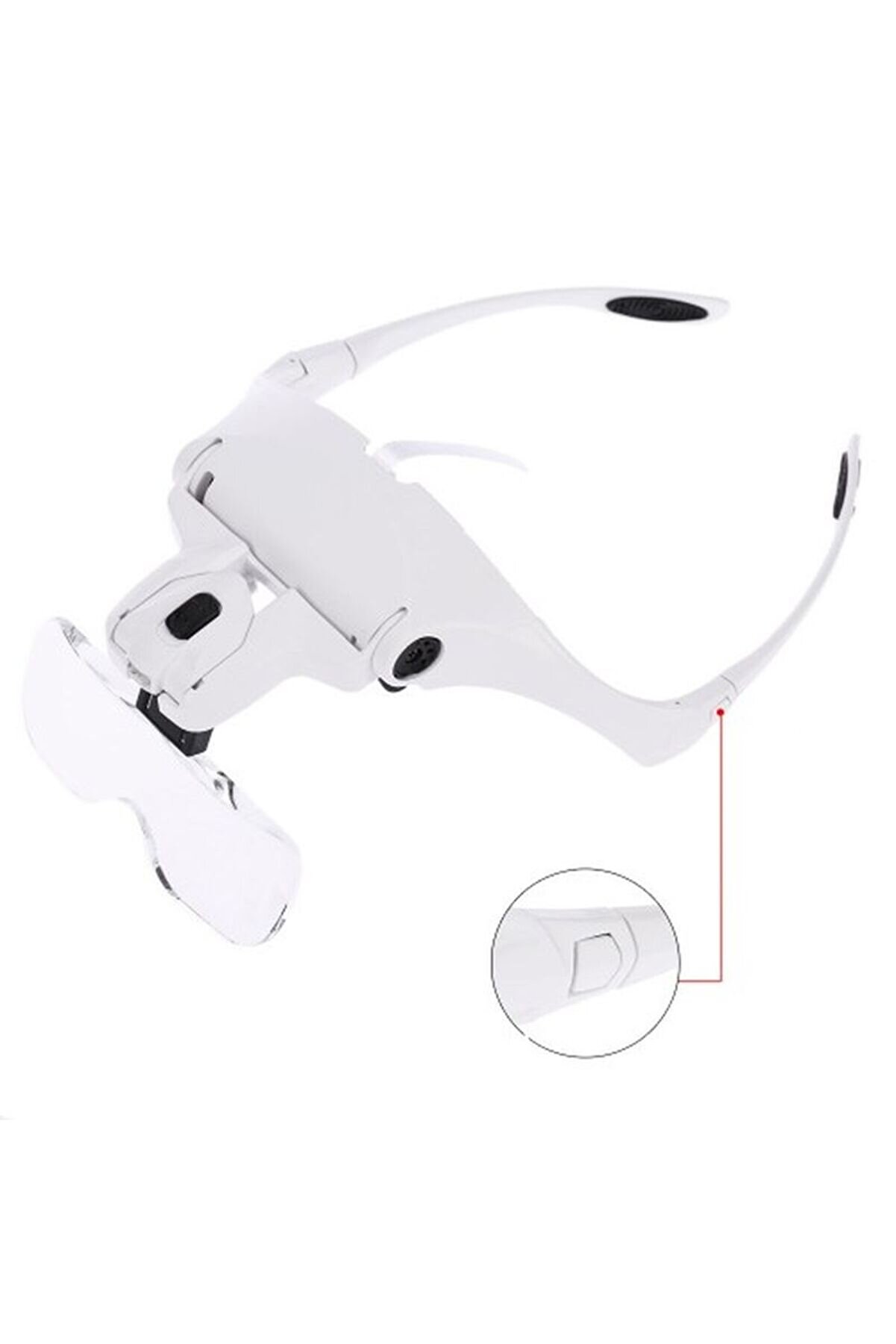 5 Lens 1.0X-3.5X 2Led Işıklı Ile Ayarlanabi̇li̇r Gözlük Büyüteç 9892B2 Tdrtr