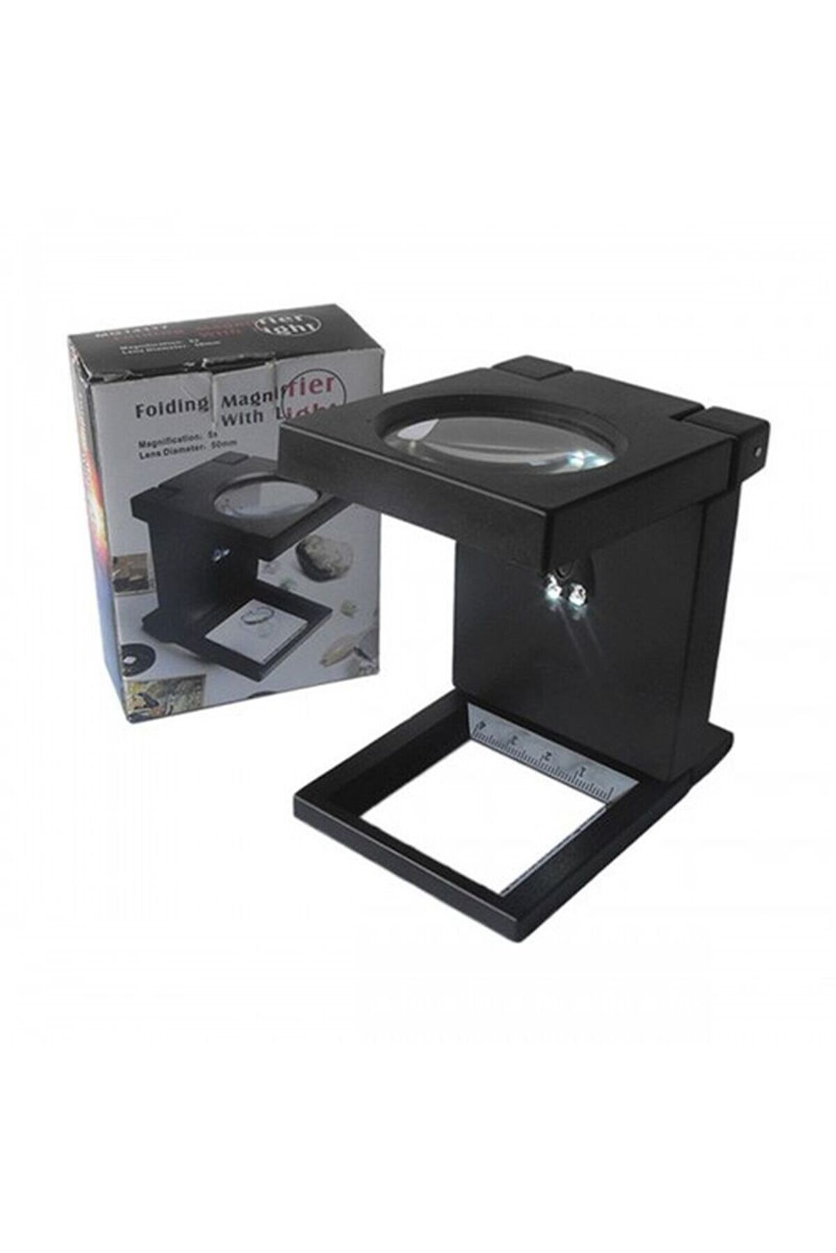 evimdeyokyok Katlanır Plastık Led Işıklı Test Cıhazı Büyüteç 2.5x90mm Tdrtr
