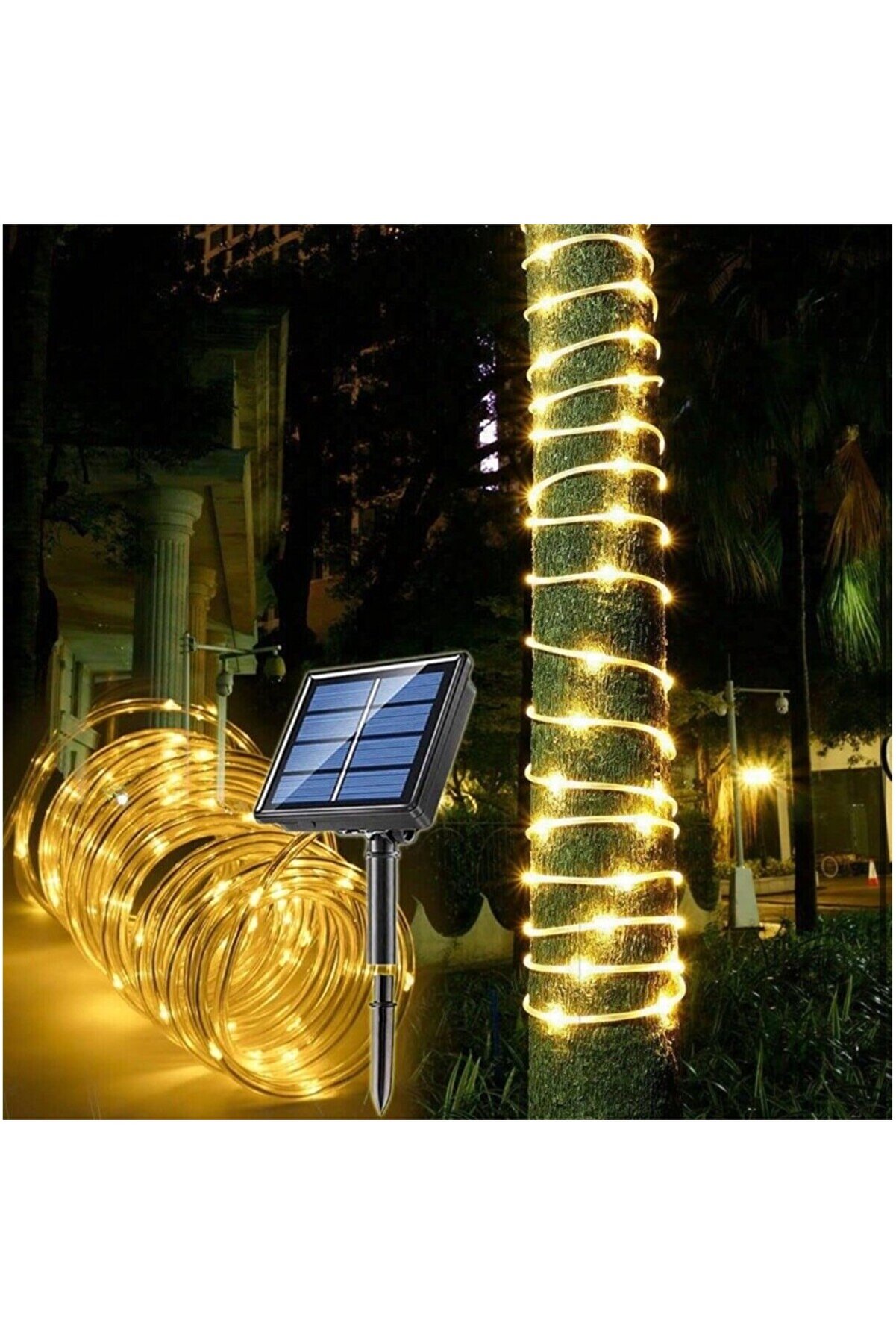 evimdeyokyok Solar Güneş Enerjili Hortum Kaplamalı Gün Işığı Led Aydınlatma 10 Mt Tdrtr