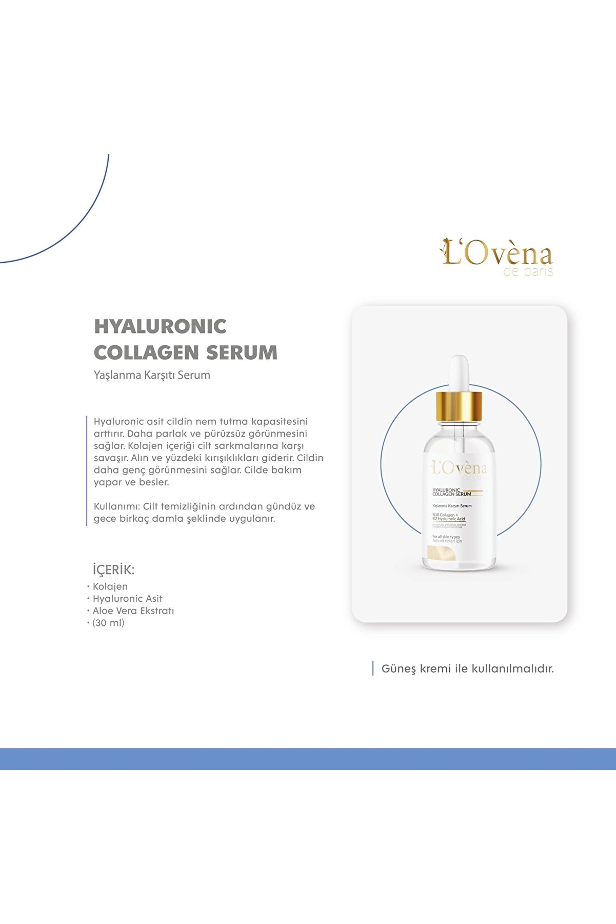 L Ovena De Pari̇s - Hyaluronıc & Collagen Serum 30 Ml