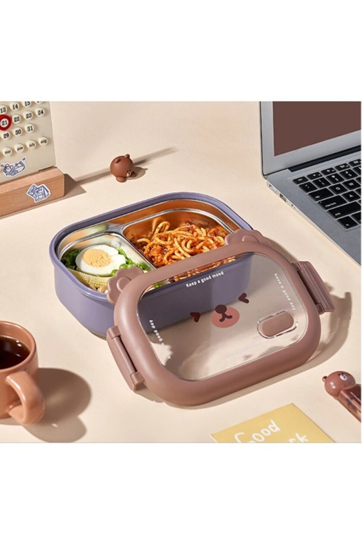 Bölmeli̇ Paslanmaz Çeli̇k Yemek Kutusu