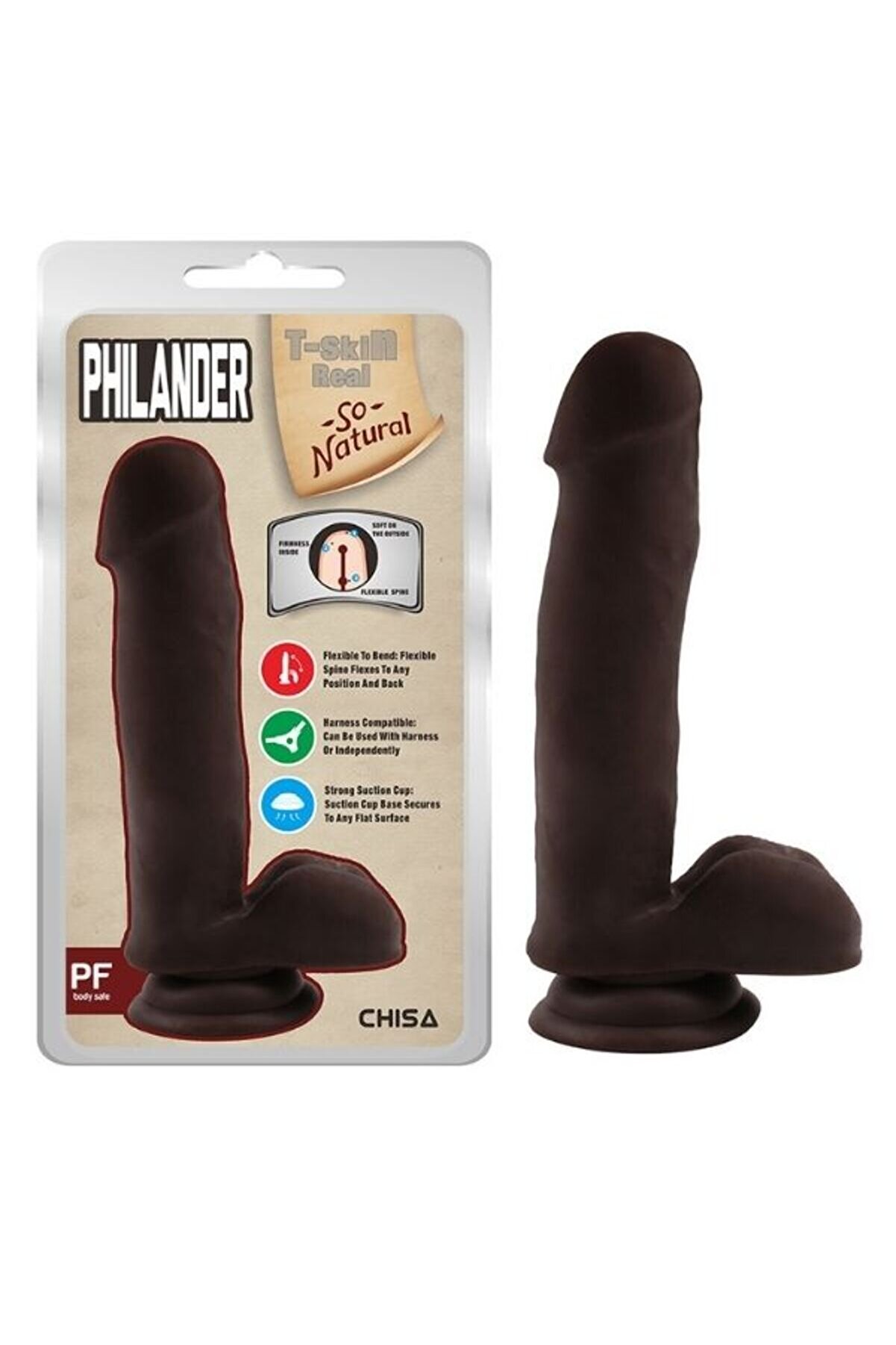seseoyun Philander Melez 18cm Kıkırdaklı Gerçekçi Dildo - C-CH7811
