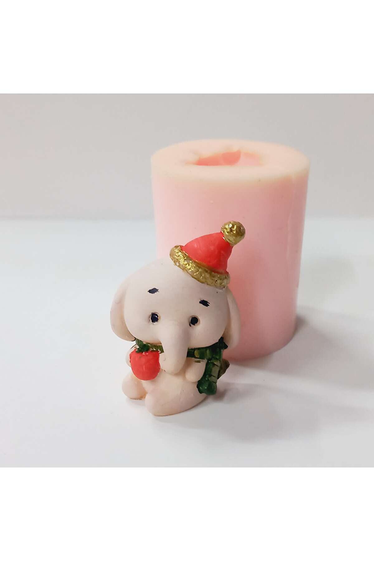 Kalıpcınızburada Elmalı Fi̇l Noel Saksı Süsü Si̇li̇kon Kalıp - K7611