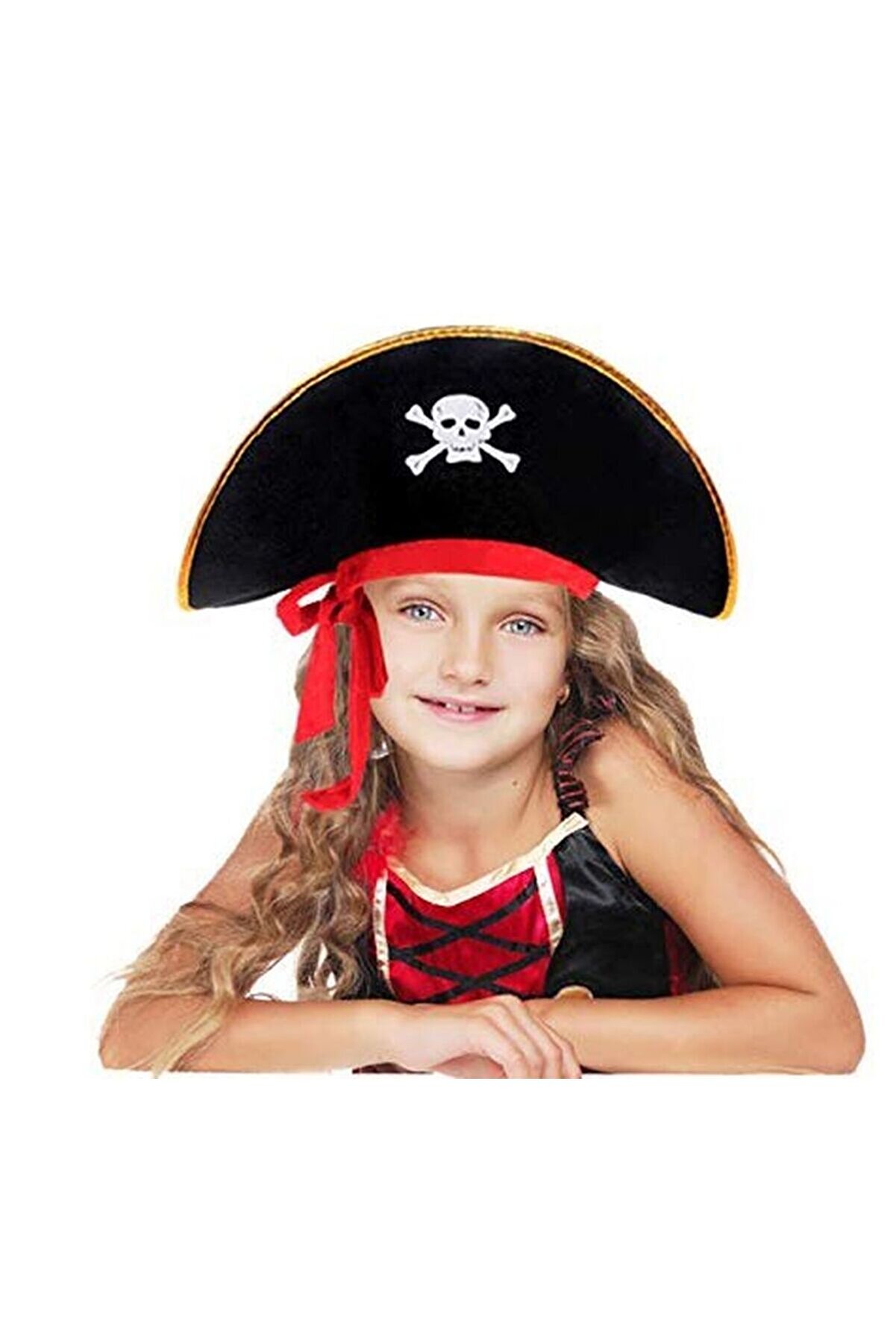 evimdeyokyok Kaptan Jack Kadife Çocuk Boy Korsan Şapkası Tdrtr