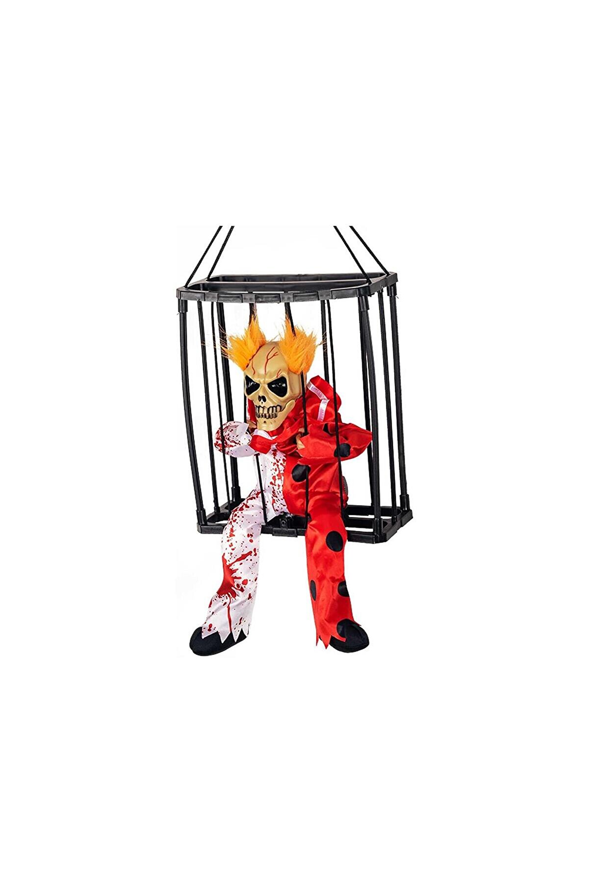 evimdeyokyok Hareketli Sesli Sensörlü Mahkum Joker Iskelet Dekorasyon 22x27 Cm Tdrtr