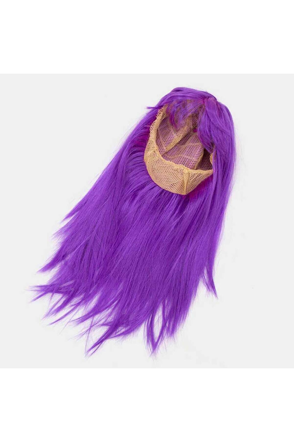 evimdeyokyok Mor Renk Düz Kesim Uzun Parti Peruğu Takma Saç Tdrtr