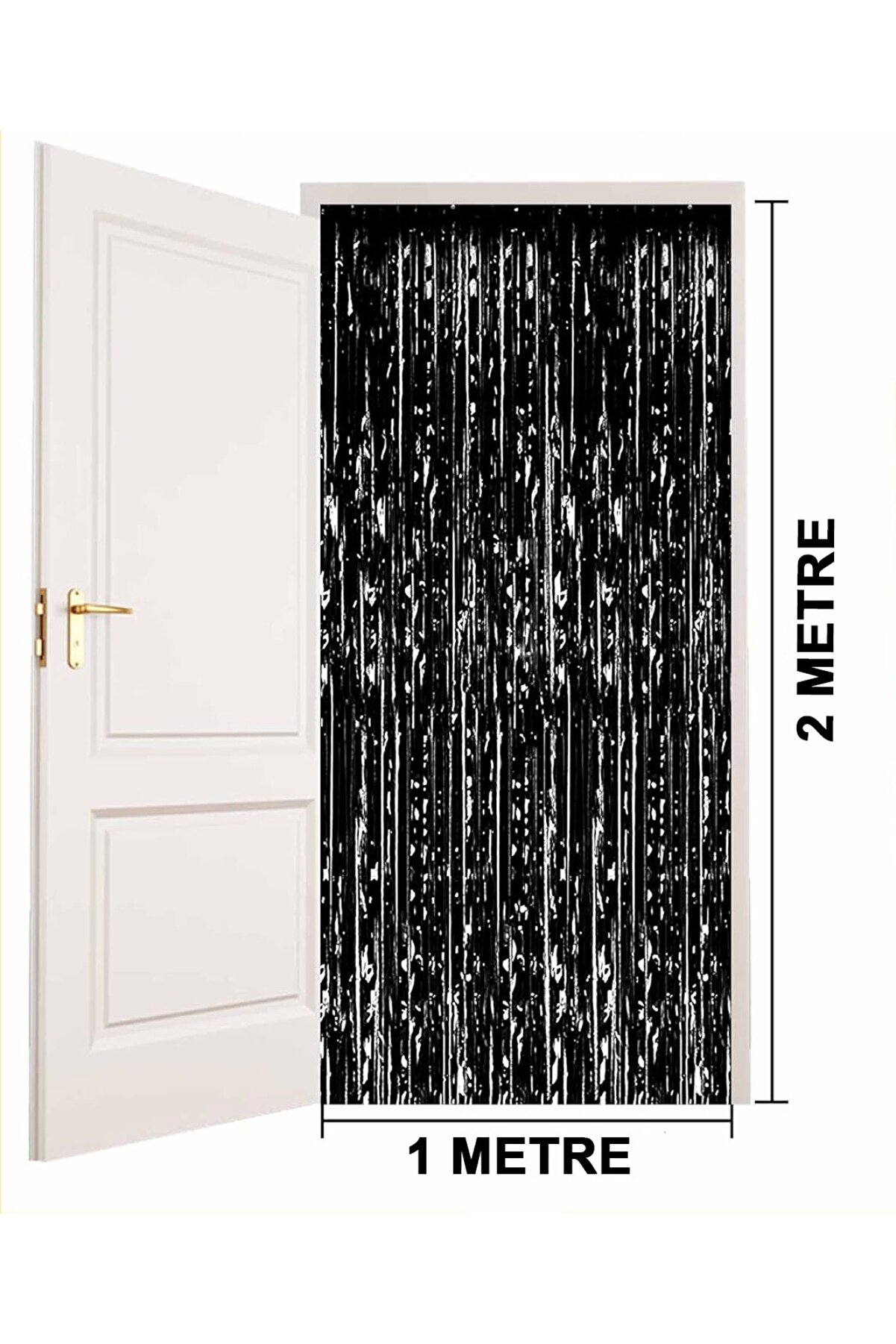 Go İthalat Si̇yah Renk Ekstra Metali̇ze Parlak Sa&ccedil;aklı Arka Fon Perde Ithal A Kali̇te 1X2 Metre (4533)