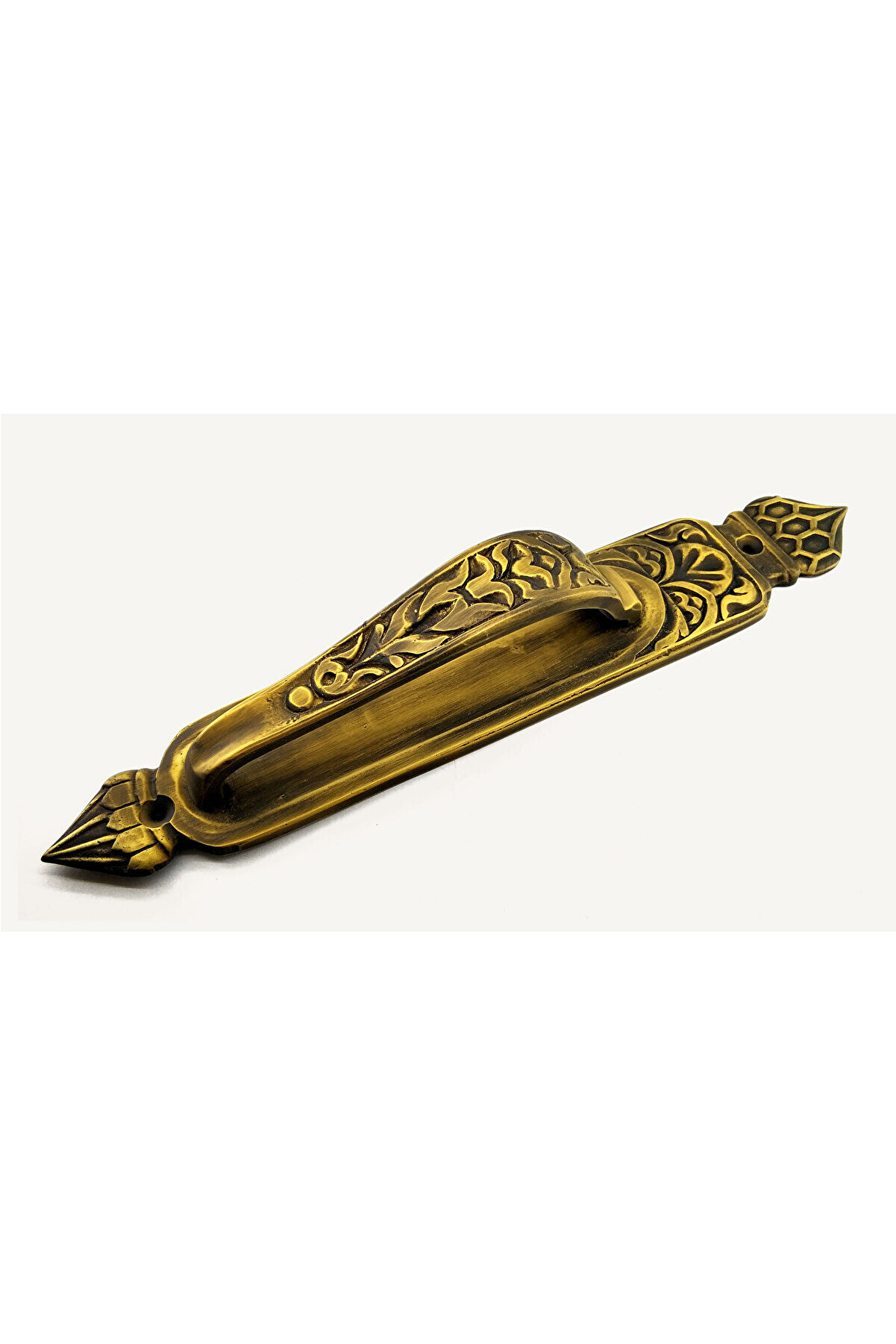 evimdeyokyok Antika Tarz Dekoratif Pirinç Kubbeli Çekme Kapı Kolu - 396x68 Mm, Antik Tdrtr