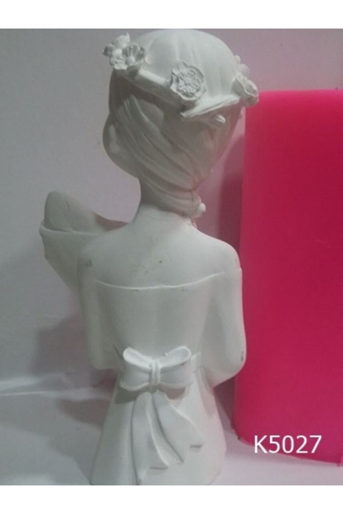 Kalıpcınızburada Çi̇çek Taçlı Kız Vazo Si̇li̇kon Kalıp - K5027