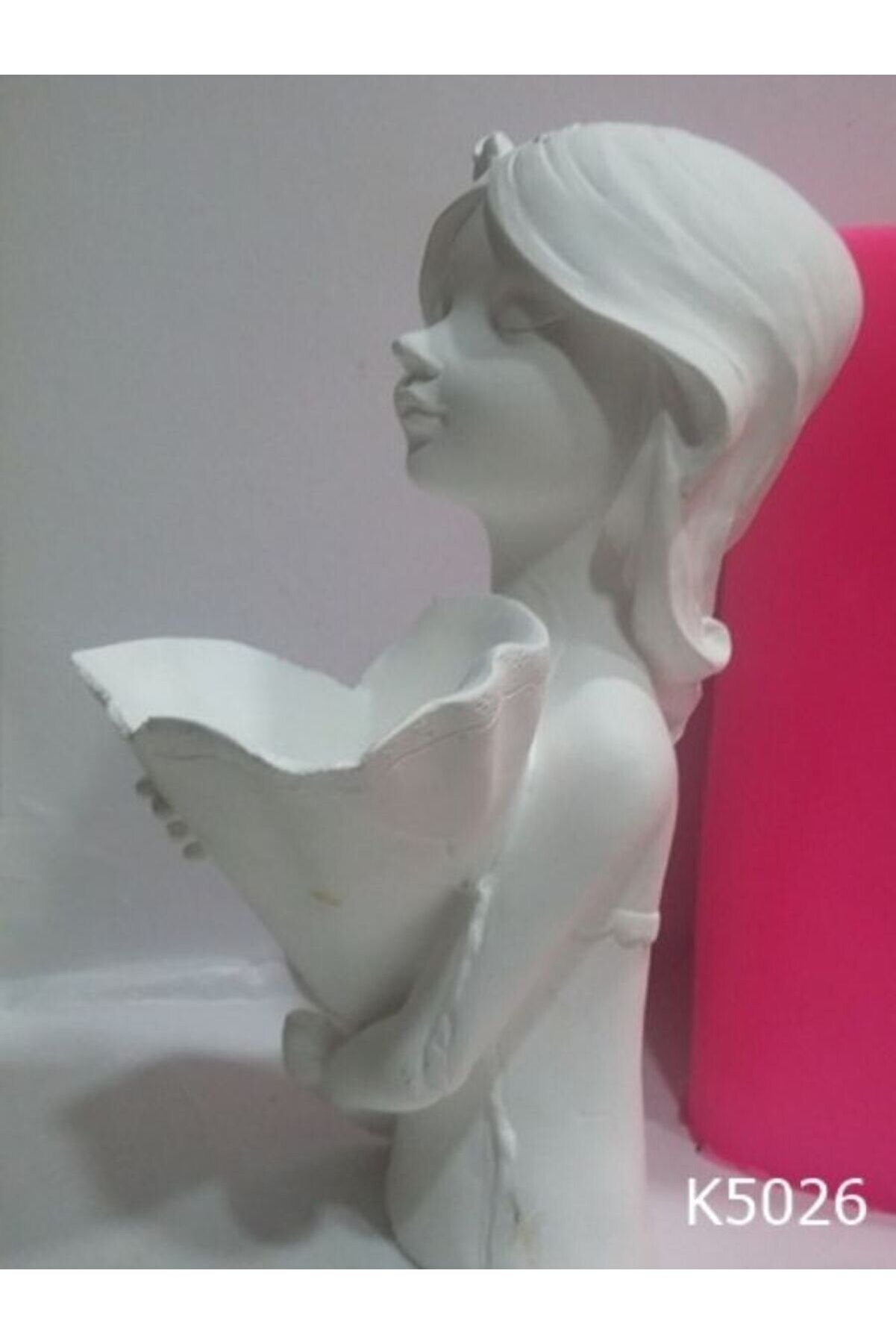 Kalıpcınızburada Çi̇çekli̇ Kız Vazo Si̇li̇kon Kalıp - K5026