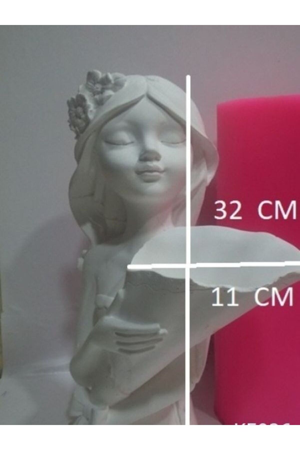 Kalıpcınızburada Çi̇çekli̇ Kız Vazo Si̇li̇kon Kalıp - K5026