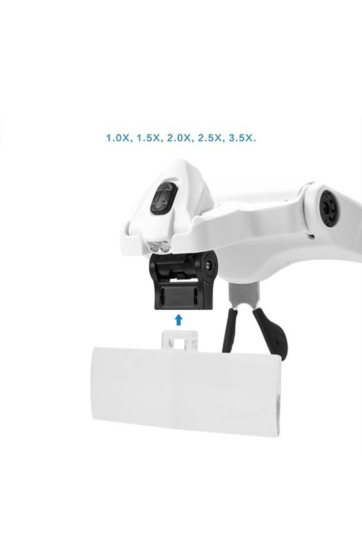 5 Lens 1.0X-3.5X 2Led Işıklı Ile Ayarlanabi̇li̇r Gözlük Büyüteç 9892B2 Tdrtr