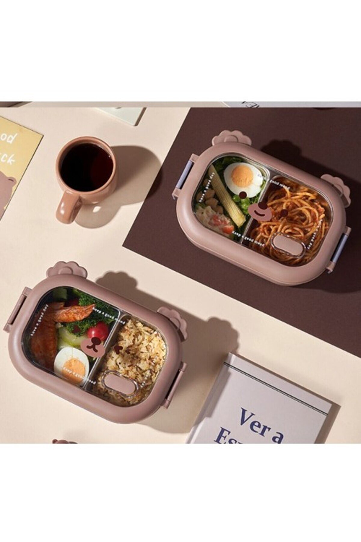 evimdeyokyok Bölmeli Paslanmaz Çelik Yemek Kutusu