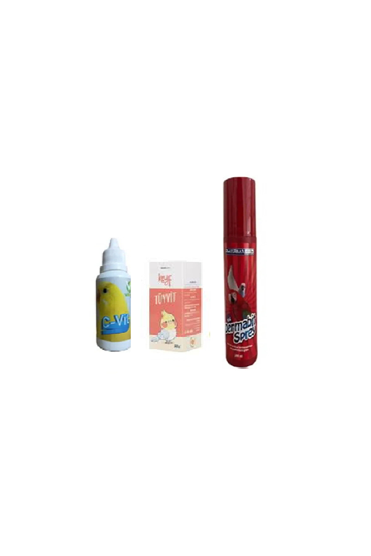 Pharmased Muhabbet Kuşu Vi̇tami̇n Seti̇ (Dermabi̇t Sprey 200 Ml + T&uuml;yvi̇t Vi̇tami̇n B + C-Vi̇t )