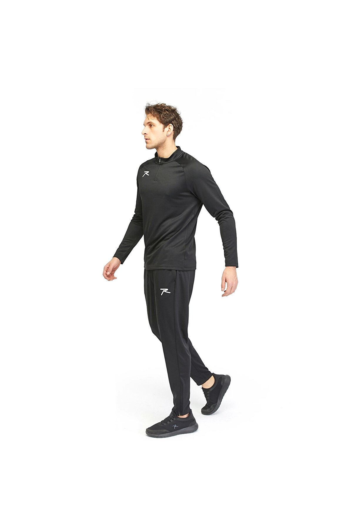 Raru Yarım Fermuarlı Eşofman Takımı Malens Si̇yah