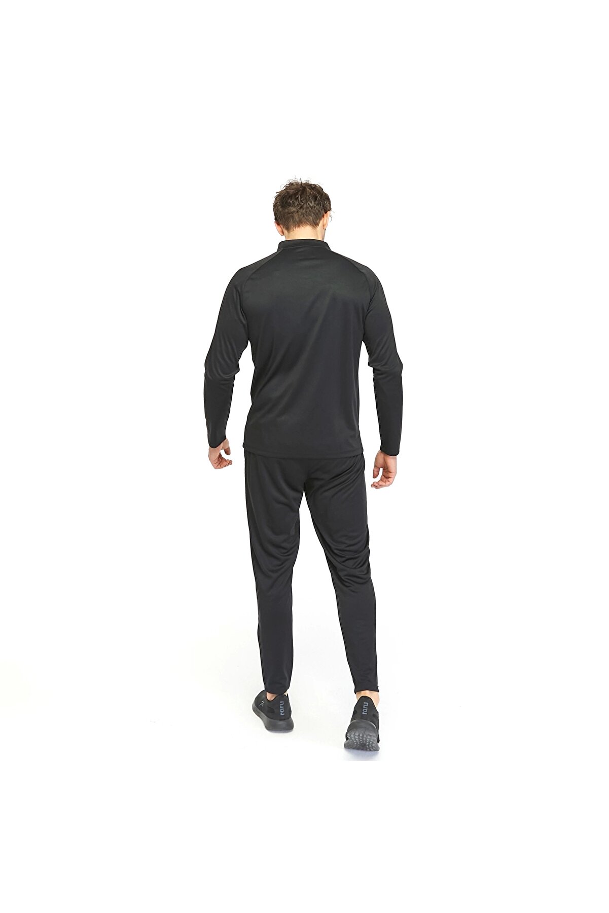 Raru Yarım Fermuarlı Eşofman Takımı Malens Si̇yah