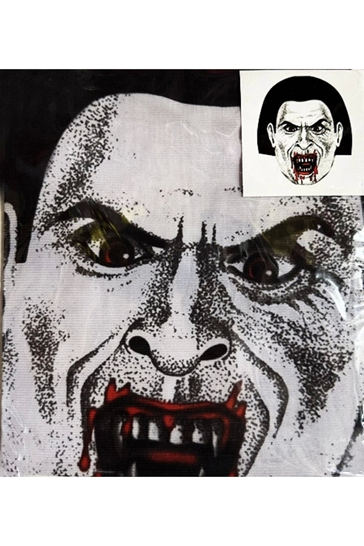 Go İthalat Y&uuml;ze Yapışan Kafaya Tam Ge&ccedil;meli̇ Stre&ccedil; Kanlı Vampi̇r Maske Bez Maske Model 2-2