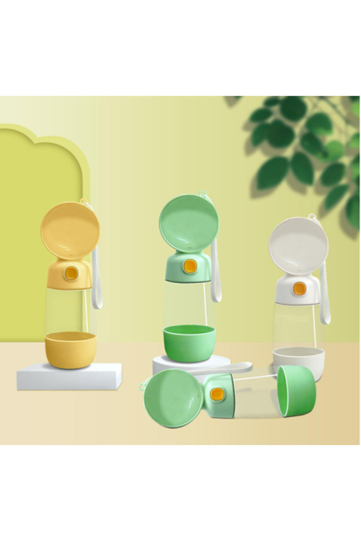 evimdeyokyok Taşınabilir Evcil Hayvan Mama Hazneli Su Matarası