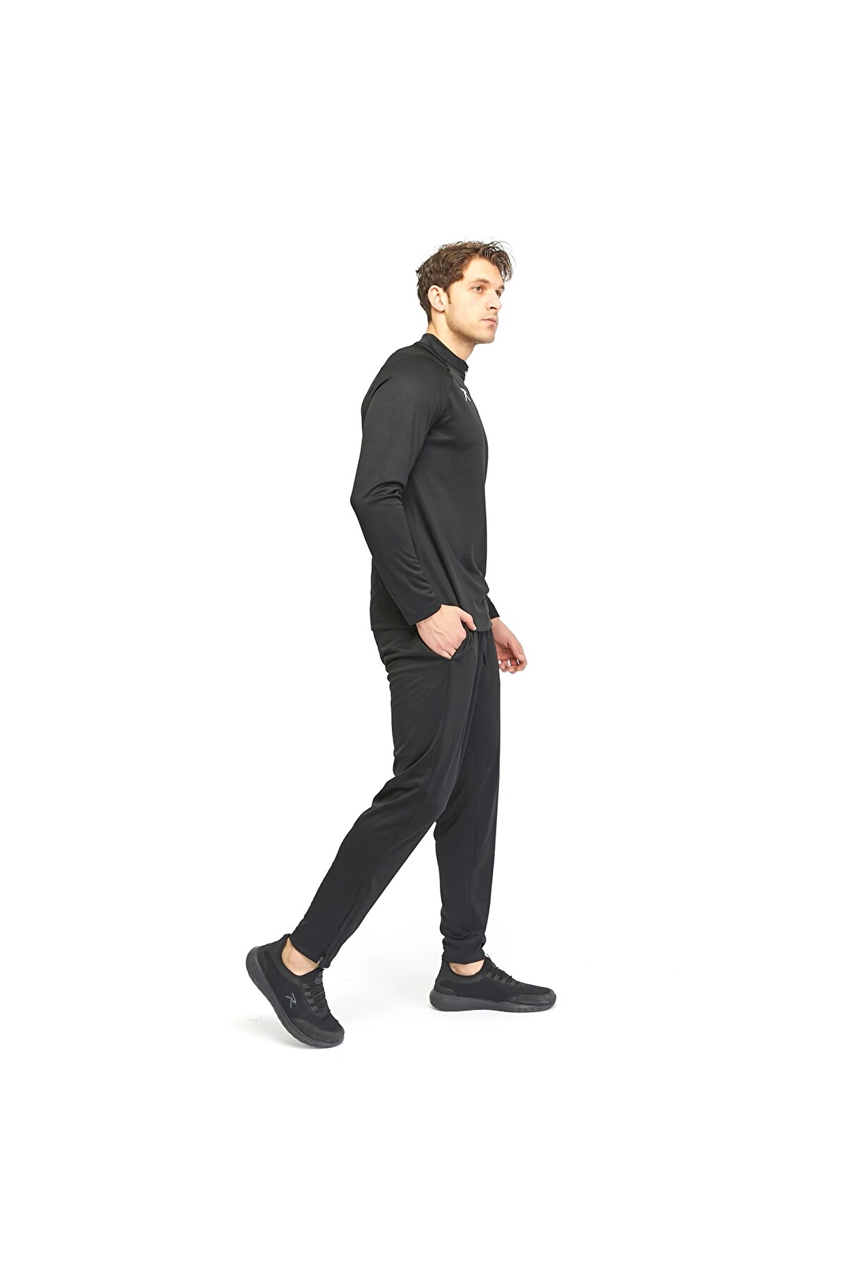 Raru Yarım Fermuarlı Eşofman Takımı Malens Si̇yah