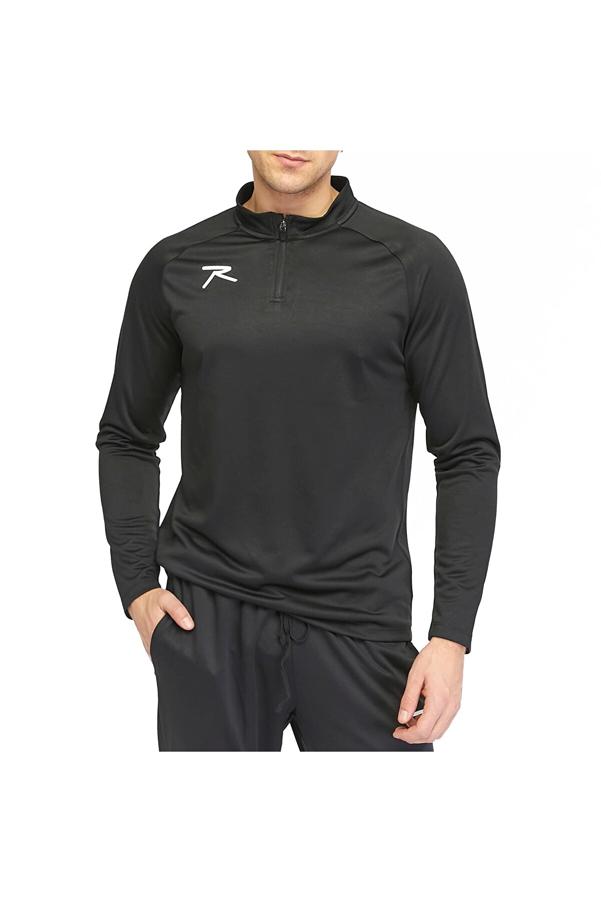 Raru Yarım Fermuarlı Eşofman Takımı Malens Si̇yah