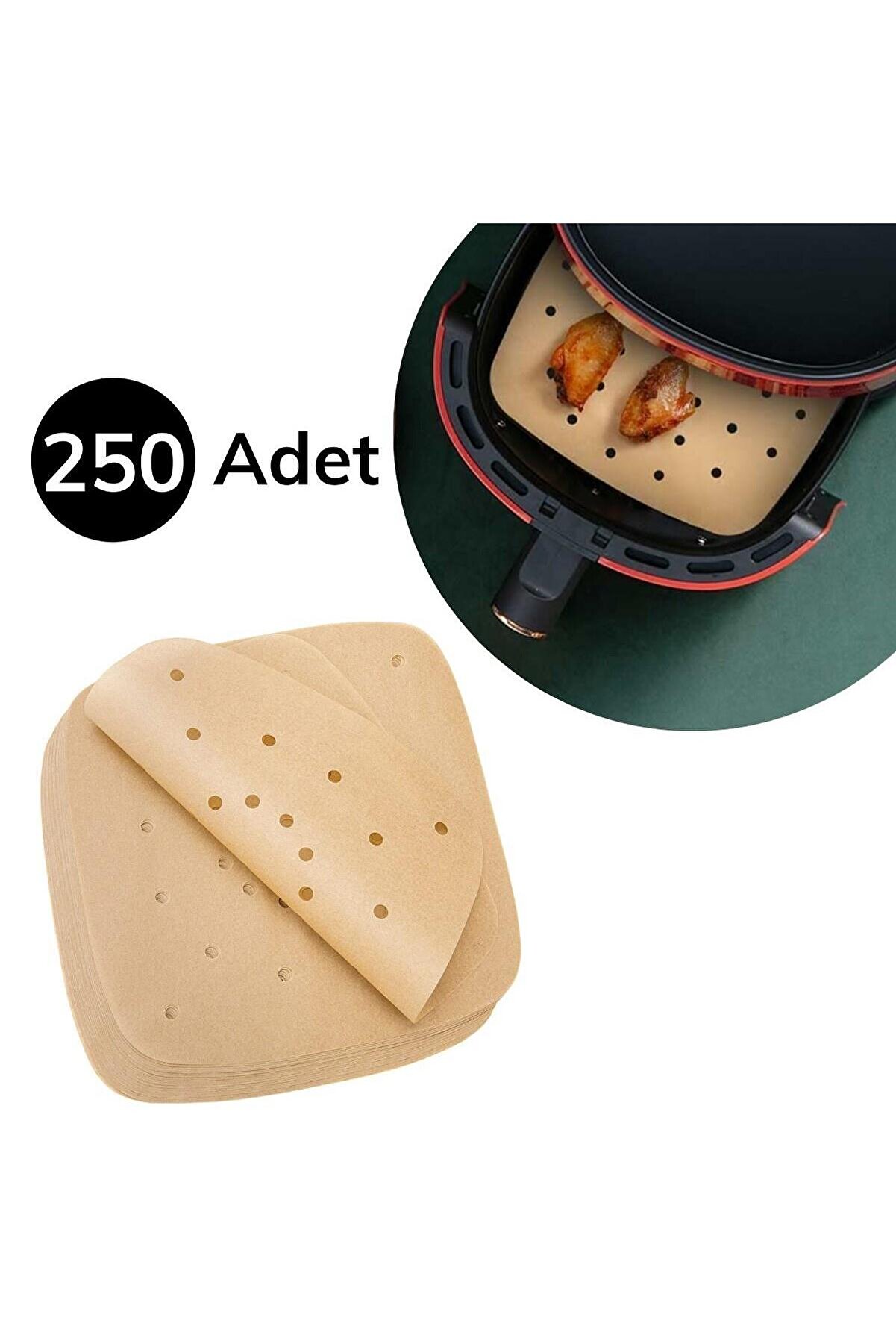 Go İthalat 250 Adet Ai̇r Fryer Pi̇şi̇rme Kağıdı Tek Kullanımlık Hava Fri̇t&ouml;z Yağ Ge&ccedil;i̇rmez Yapışmaz