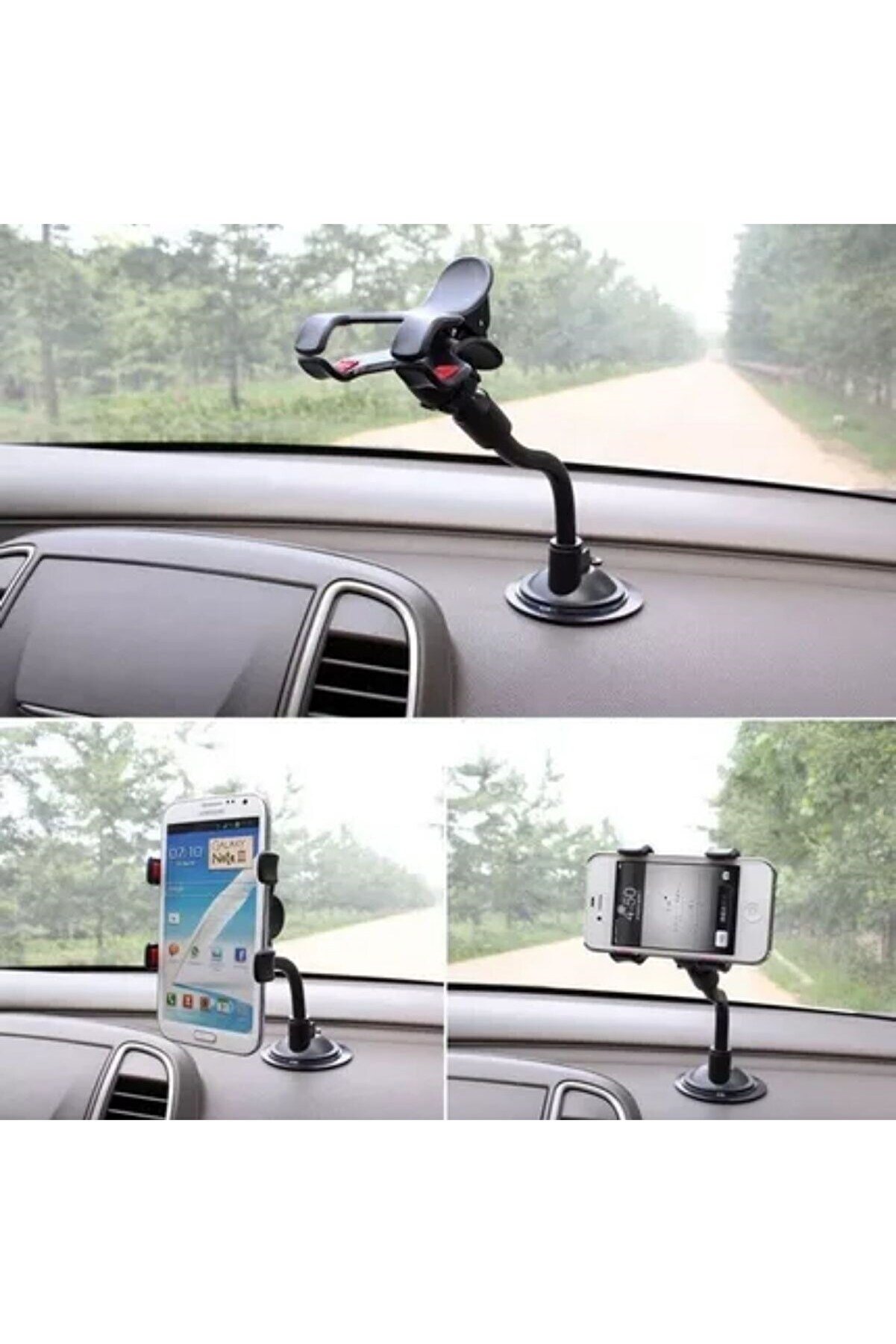 Go İthalat Akrobat Cama Sabi̇tlenen Vakumlu 360 Derece D&ouml;nen T&uuml;m Modellere Uyan Telefon Tutucu