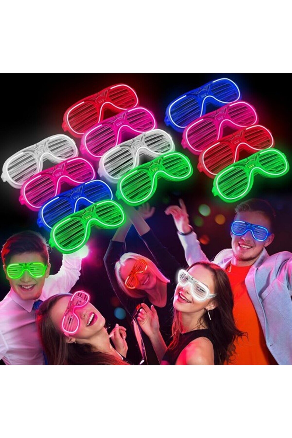 Glow Işıklı Panjur Parti̇ Gözlüğü 12 Adet