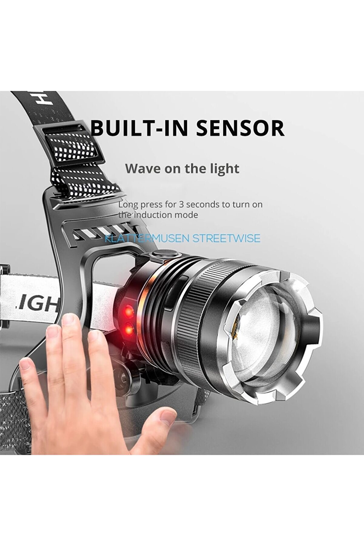 Peakstar Ps-8002 Sensörlü Zoomlu Profesyonel Şarjlı Kafa Lambası