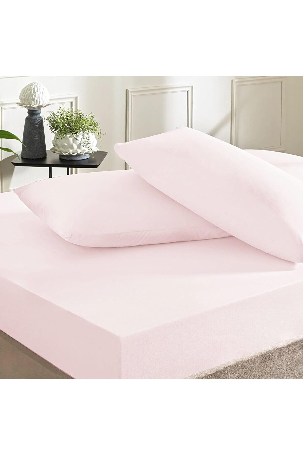 STOREMAX trendymr Pamuk Rf Düz Basic Çarşaf Pudra Tek Kişilik Life 1171957
