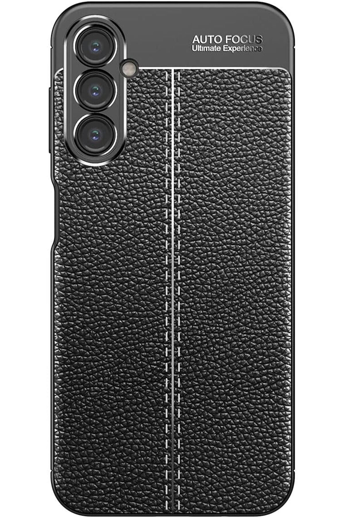 STOREMAX Samsung Galaxy S24 FE Uyumlu Kamera Korumalı Deri Görünümlü Silikon Kılıf (Siyah, Samsung Ga