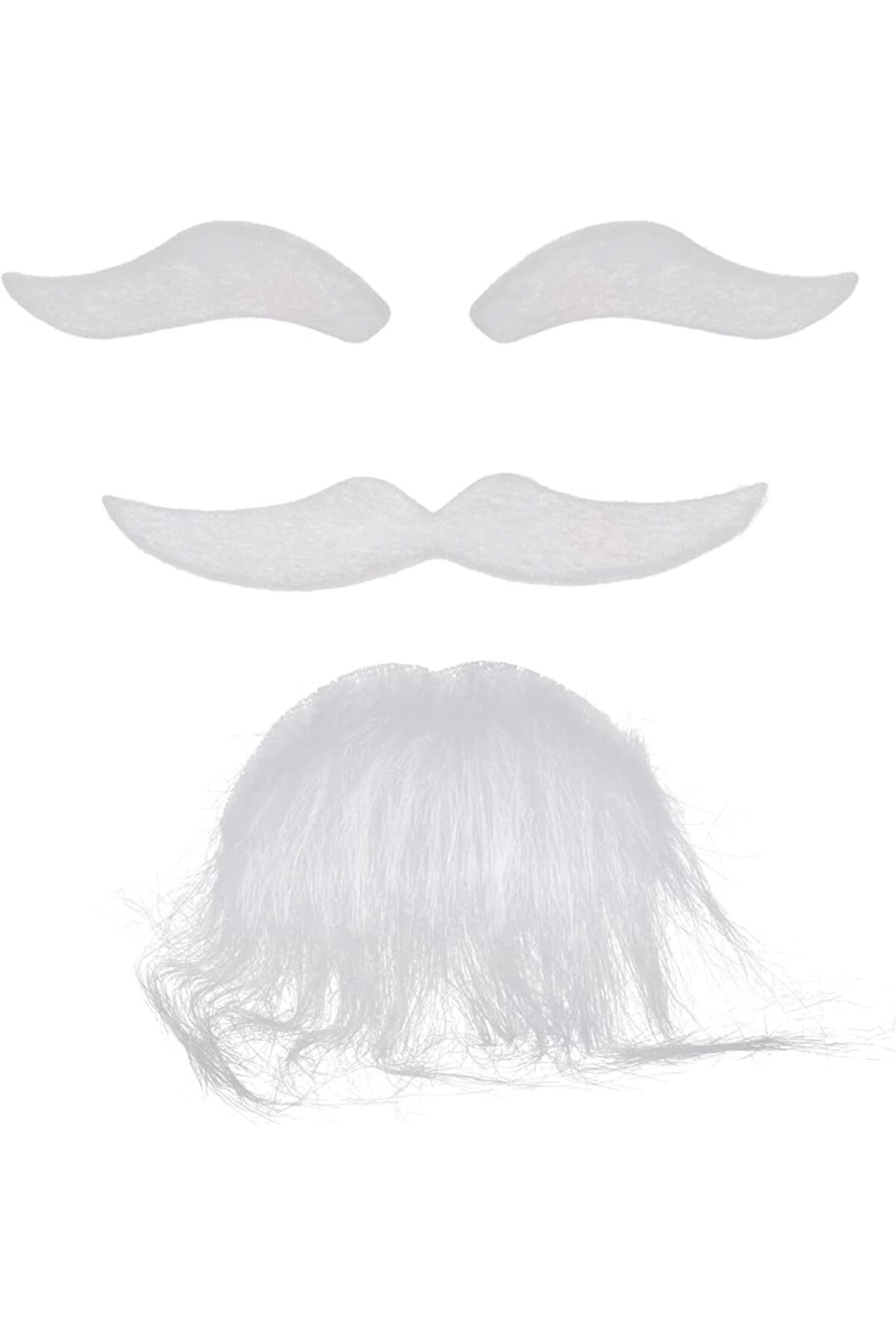 Go İthalat Beyaz Renk Yapışkanlı Takma Sakal Bıyık Ve Kaş Seti̇ (4597)