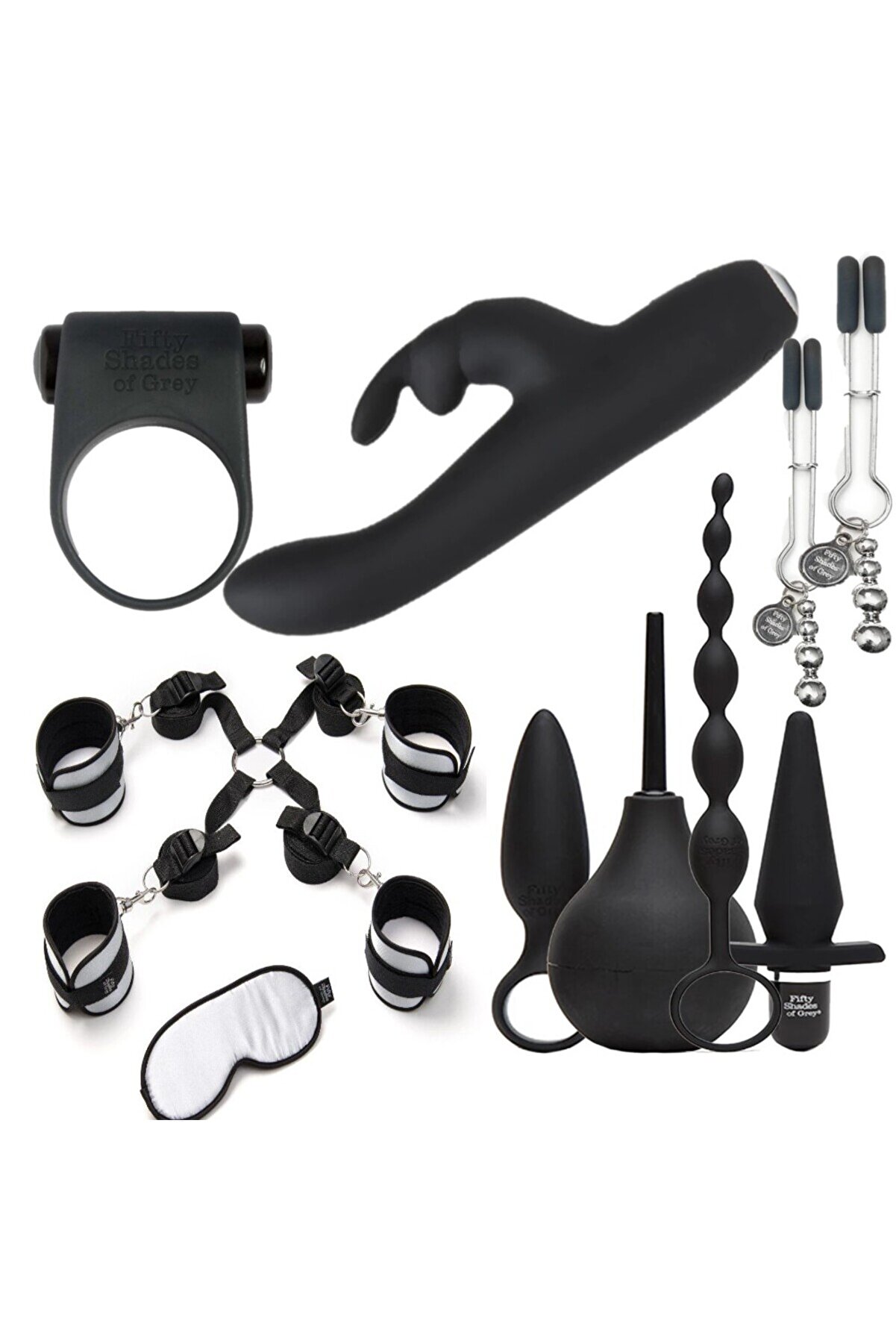 Erox Chri̇stmas Fi̇fty Shades Of Grey 4 Par&ccedil;a &Ccedil;i̇ftlere &Ouml;zel Set Vi̇brat&ouml;r