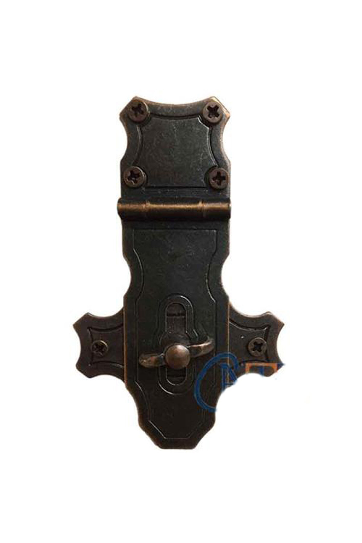 evimdeyokyok Dekoratif Anahtarlı Sandık Askısı - 40x65mm, Oksit, 1 Adet