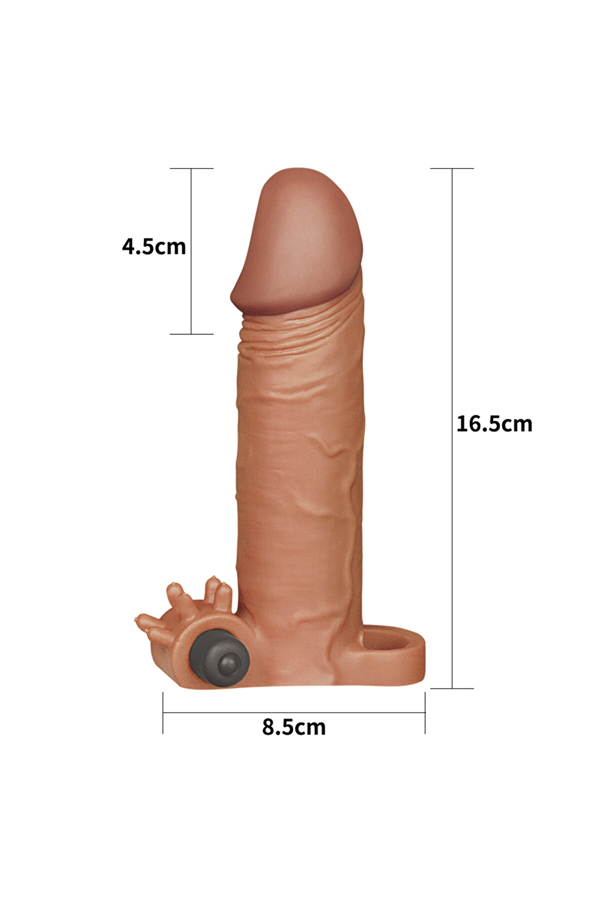 Lovetoy Add 2" Pleasure X Tender Vi̇brati̇ng Peni̇s Sleeve Peni̇s Kılıfı Brown