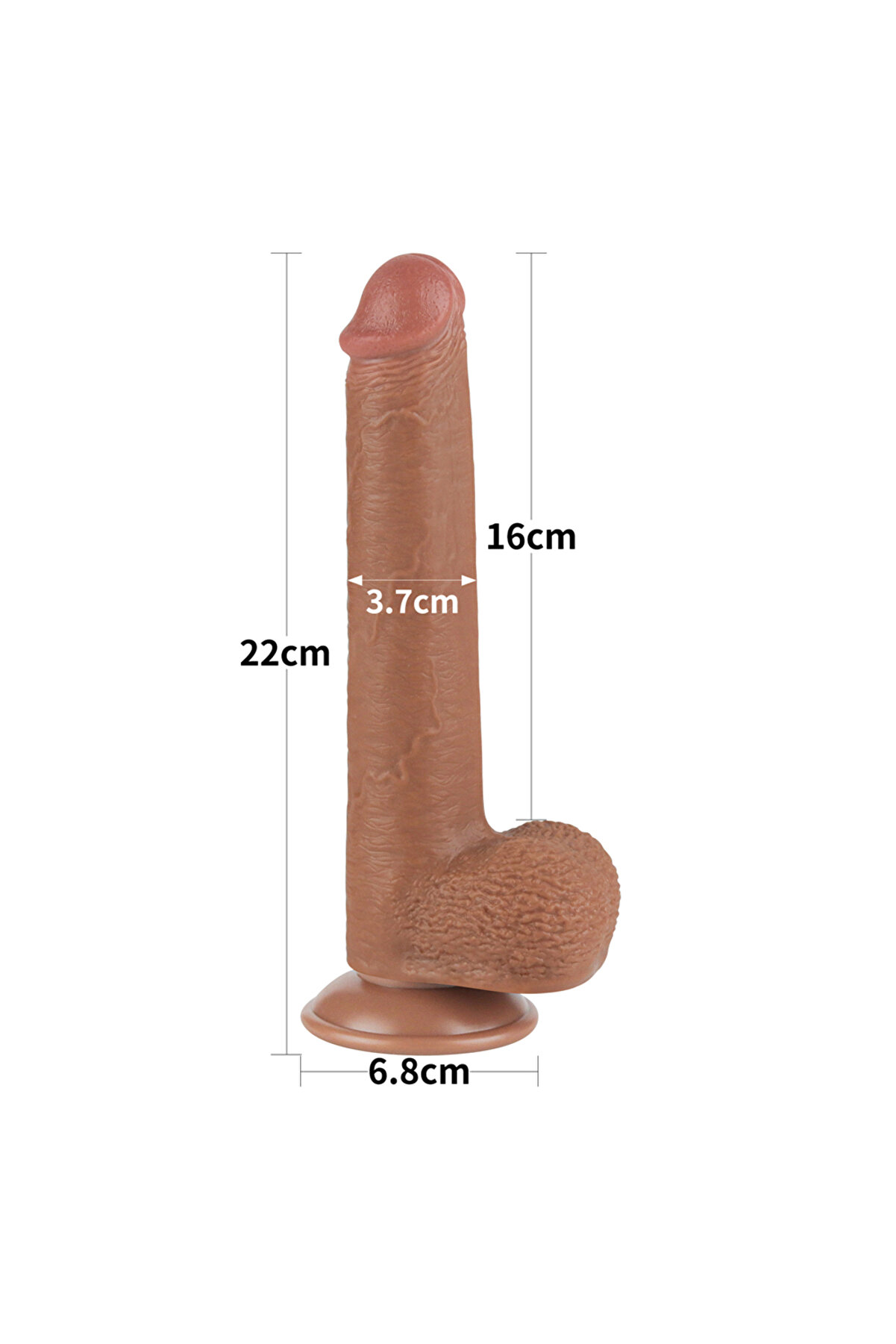 Meyrabest Belden Bağlamalı 23Cm Kayan Deri̇ &Ccedil;i̇ft Katmanlı Dong Brown Strap On Di̇ldo