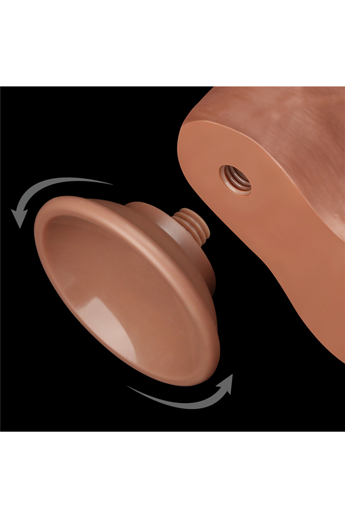 Meyrabest Belden Bağlamalı 22Cm Kayan Deri̇ &Ccedil;i̇ft Katmanlı Dong Brown Strap On Di̇ldo