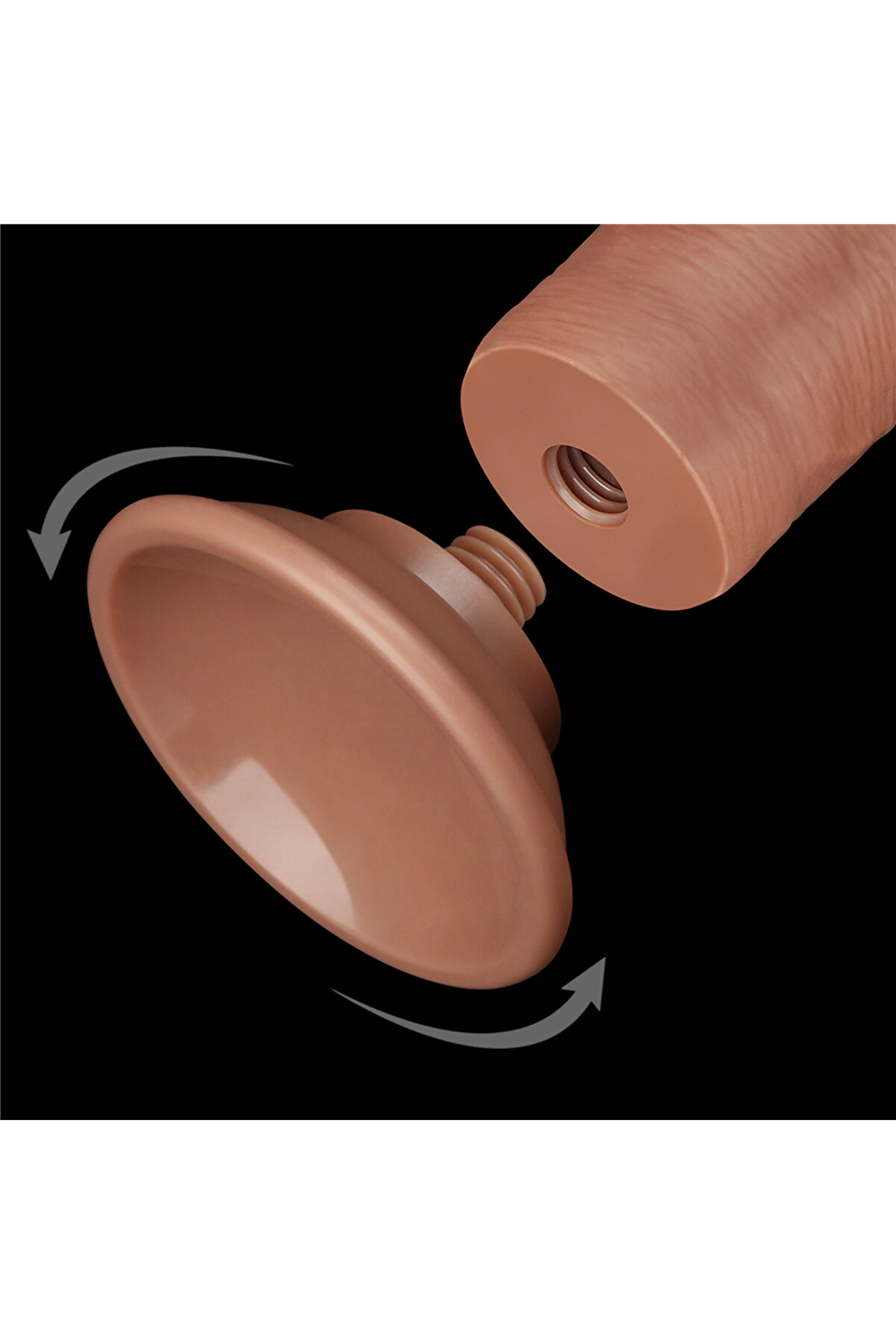 Meyrabest Belden Bağlamalı 20 Cm Kayar Deri̇ &Ccedil;i̇ft Katmanlı Dong Melez Strap On Di̇ldo